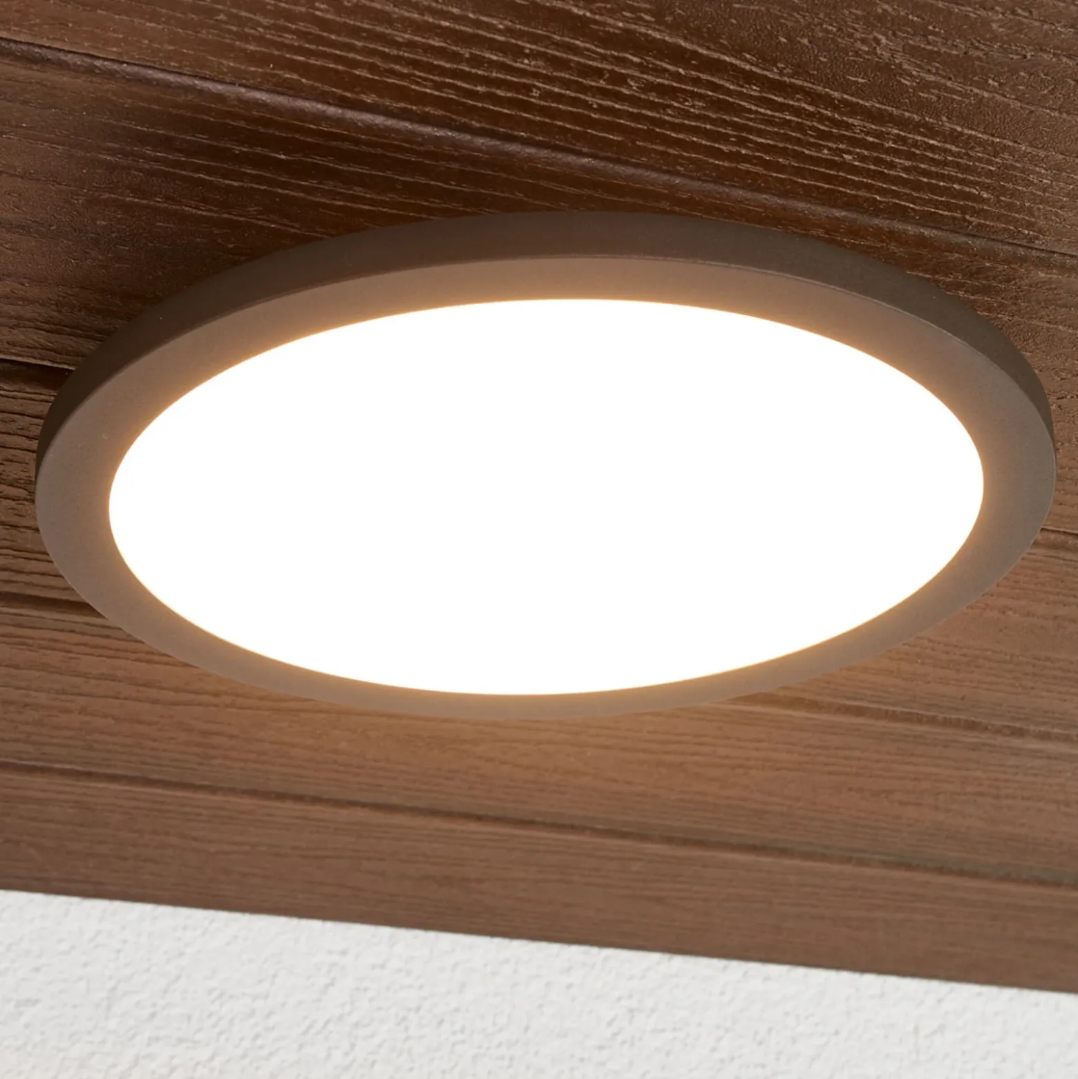 Lucande, lámpara LED de techo para exterior Malena, detector de movimiento, IP65