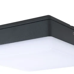 Lucande Lámpara LED de techo Thilo, 16cm, antracita, sensor, IP54