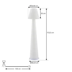 Lucande Lámpara LED para terraza con batería Gauri, blanca, 153 cm, IP44