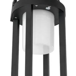 Lucande Lámpara LED solar 2 en 1 Tilena, negra, redonda, aluminio