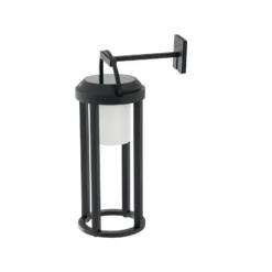 Lucande Lámpara LED solar 2 en 1 Tilena, negra, redonda, aluminio