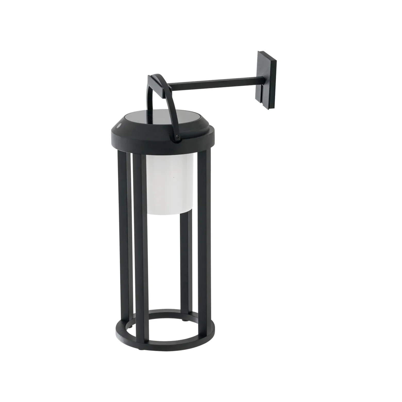 Lucande Lámpara LED solar 2 en 1 Tilena, negra, redonda, aluminio