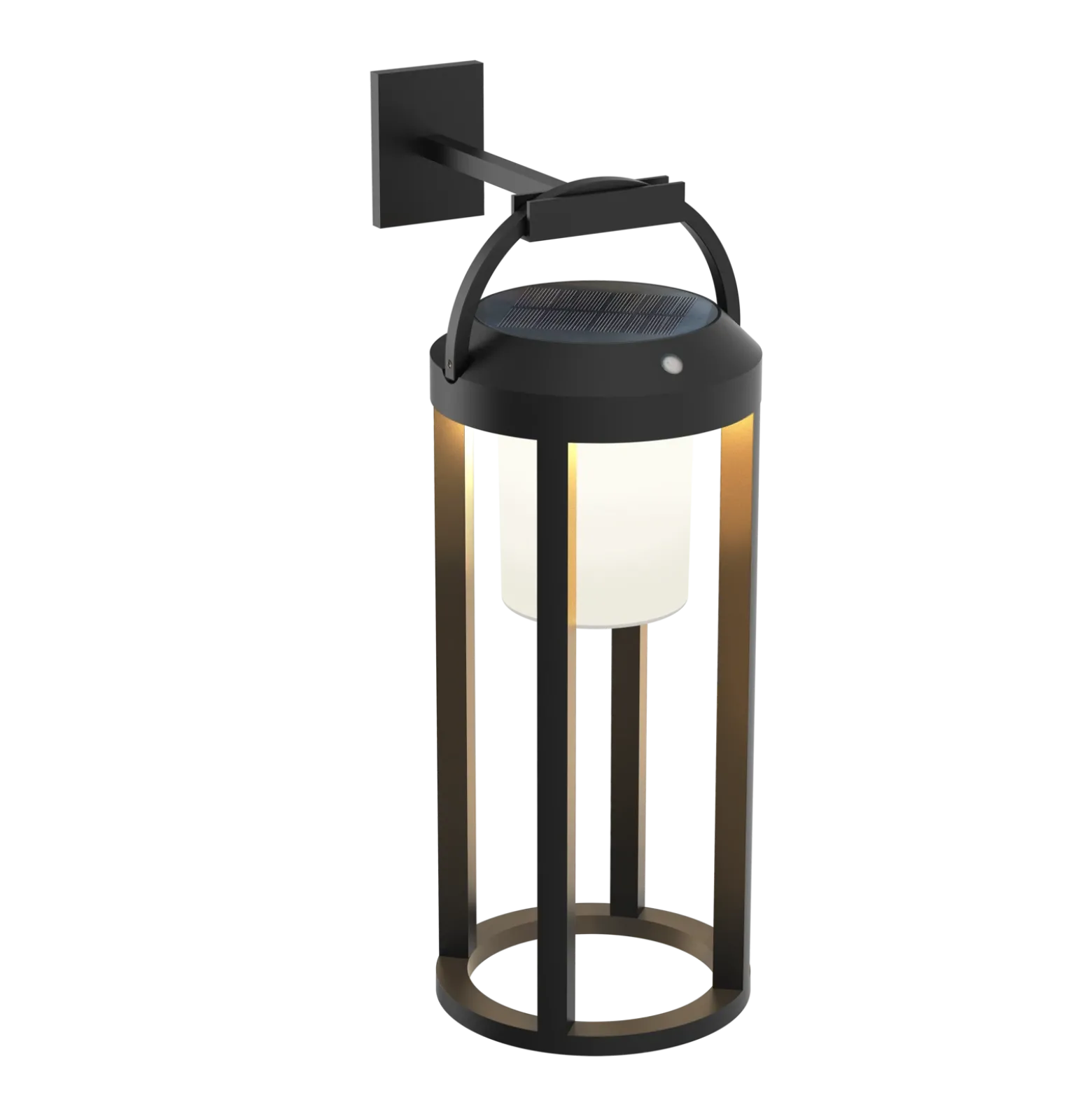 Lucande Lámpara LED solar 2 en 1 Tilena, negra, redonda, aluminio