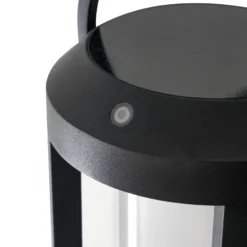 Lucande Lámpara LED solar 2 en 1 Tilena, negra, redonda, aluminio