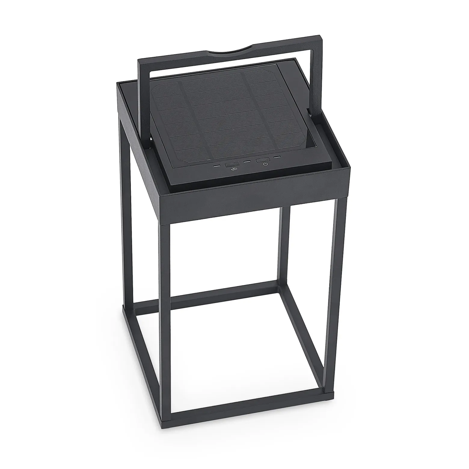 Lucande Lámpara LED solar Lynzy, 38 cm, negra, metal, IP65