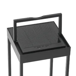 Lucande Lámpara LED solar Lynzy, 58 cm, negra, metal, IP65