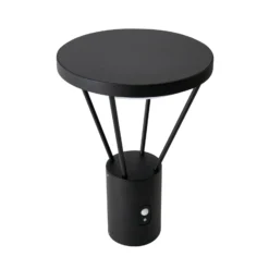 Lucande Lámpara sobremuro LED solar Elario, 44 cm, negra, sensor