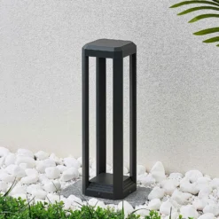 Lucande Lámpara sobremuro LED Fery, antracita, metal, 50 cm, IP65