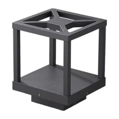 Lucande Lámpara sobremuro LED Lealan, negra, metal, 23 cm, IP54