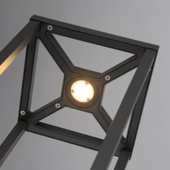Lucande Lámpara sobremuro LED Lealan, negra, metal, 23 cm, IP54