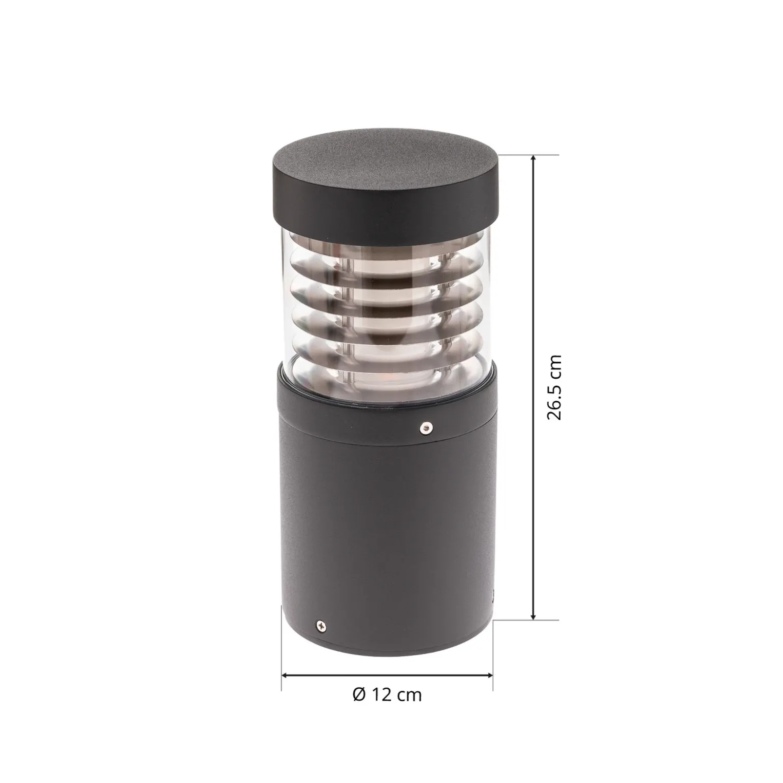 Lucande Lámpara sobremuro LED Lucius, 27 cm, antracita, IP54