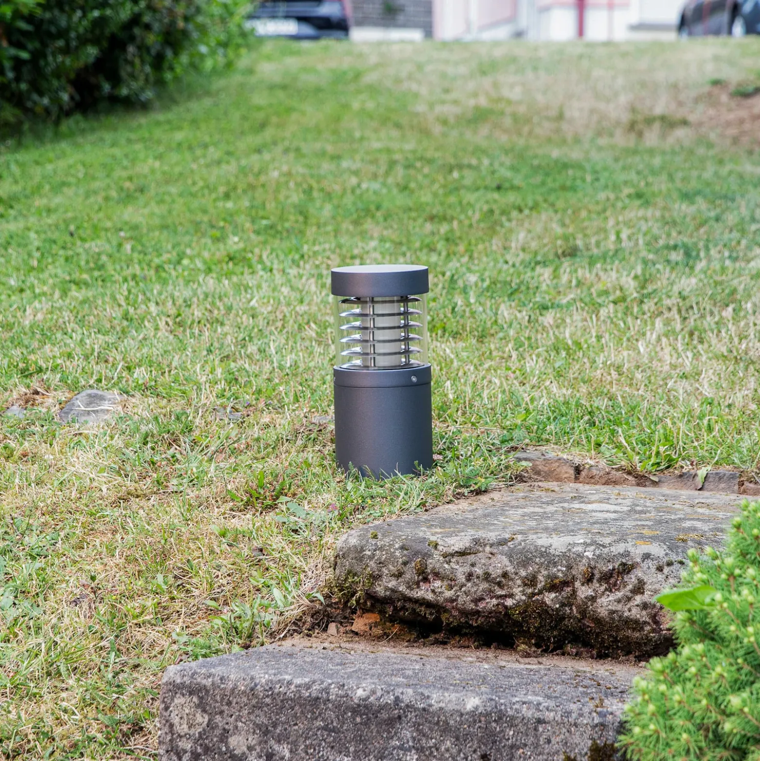 Lucande Lámpara sobremuro LED Lucius, 27 cm, antracita, IP54