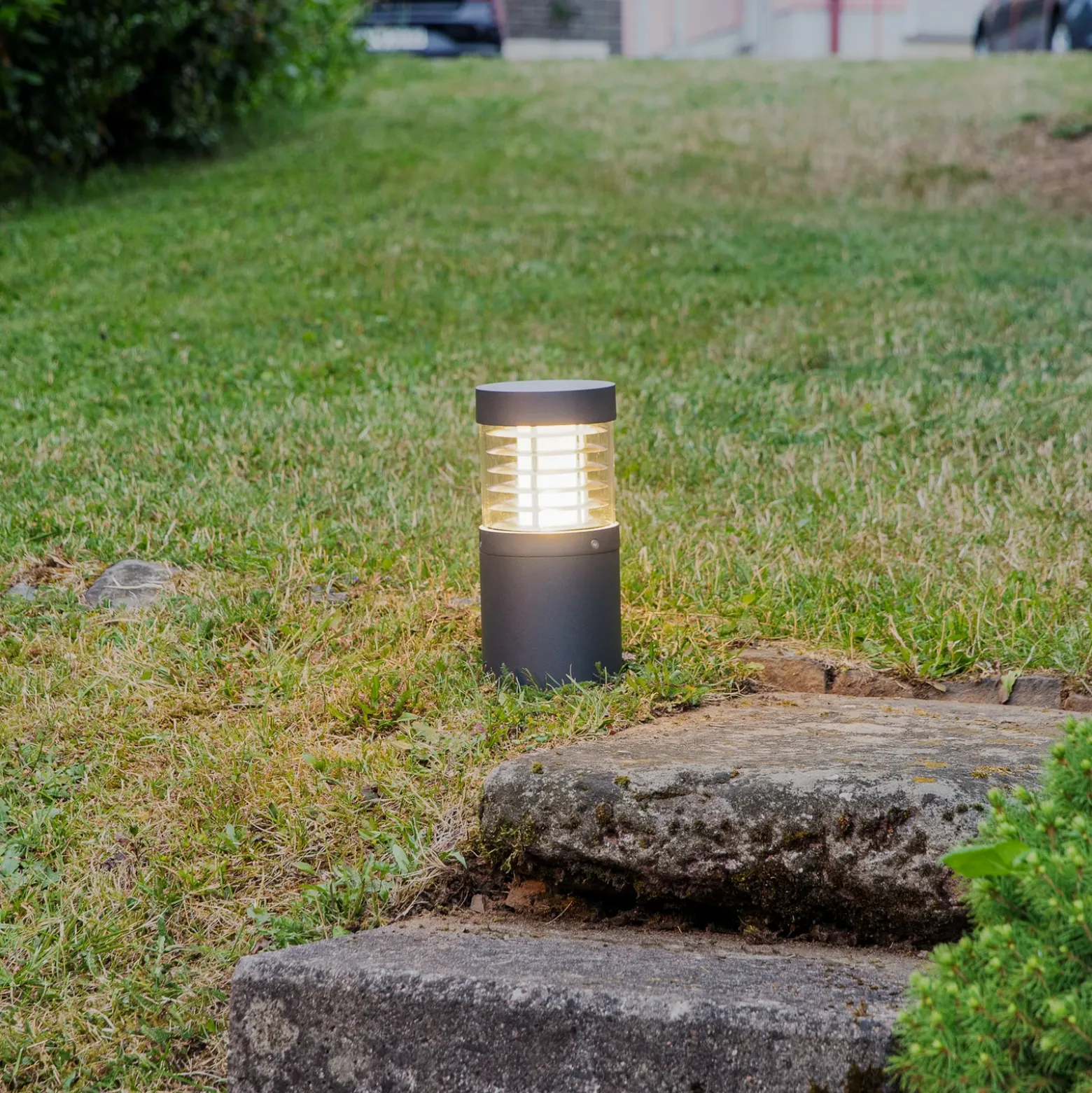 Lucande Lámpara sobremuro LED Lucius, 27 cm, antracita, IP54