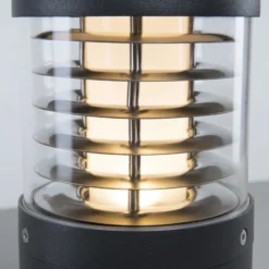 Lucande Lámpara sobremuro LED Lucius, 27 cm, antracita, IP54
