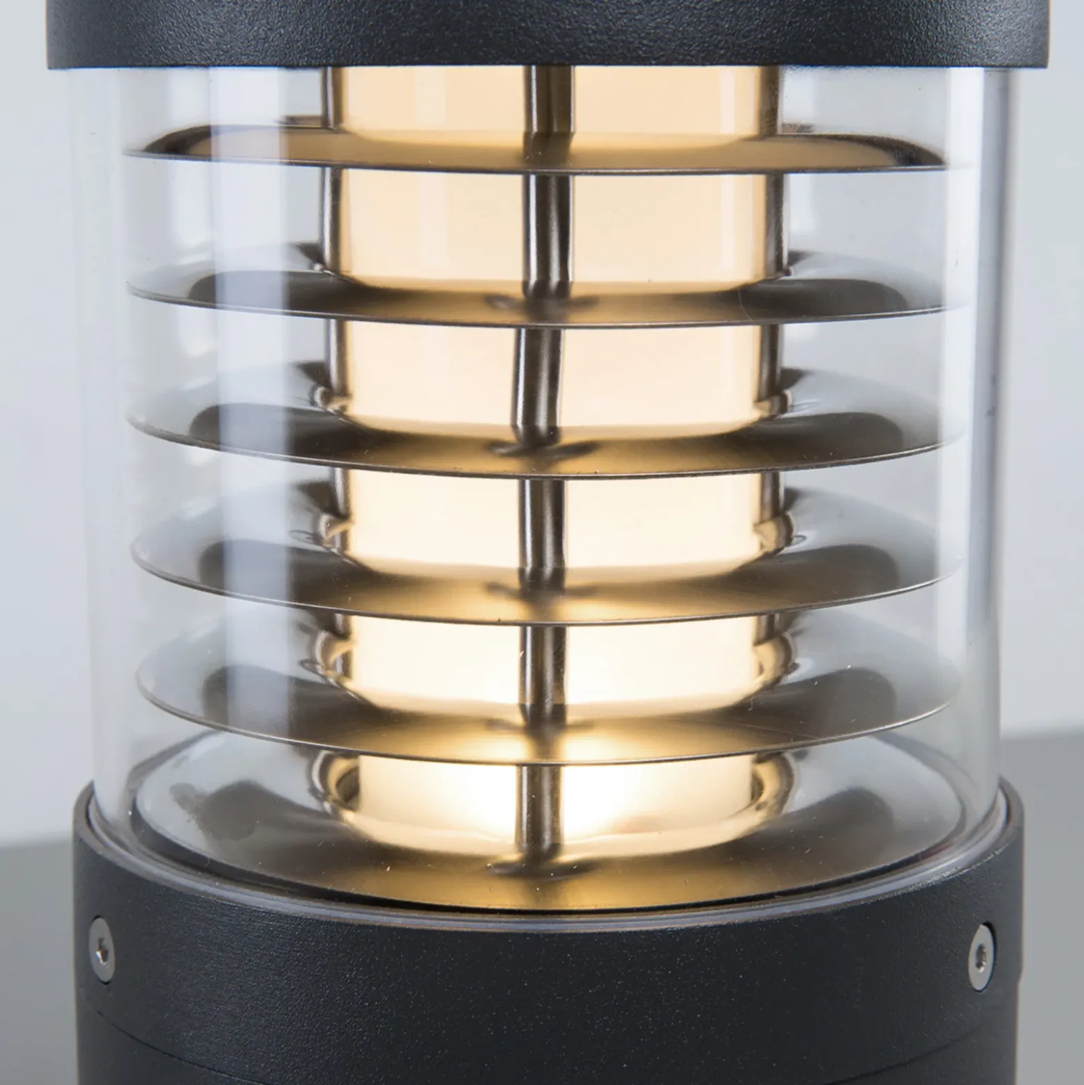 Lucande Lámpara sobremuro LED Lucius, 27 cm, antracita, IP54