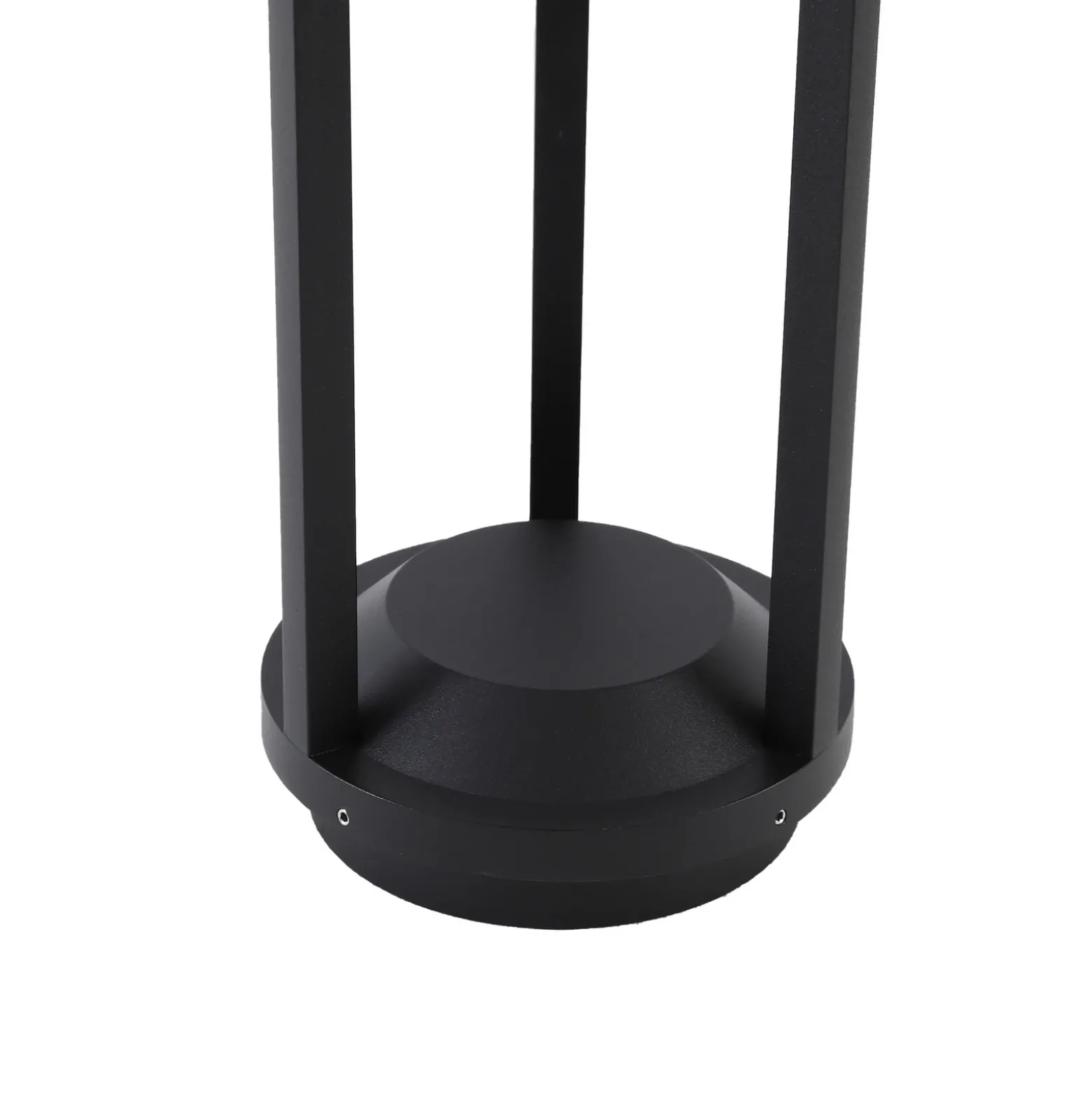 Lucande, lámpara solar LED para caminos Nilea, Ø 16 cm, negra, sensor