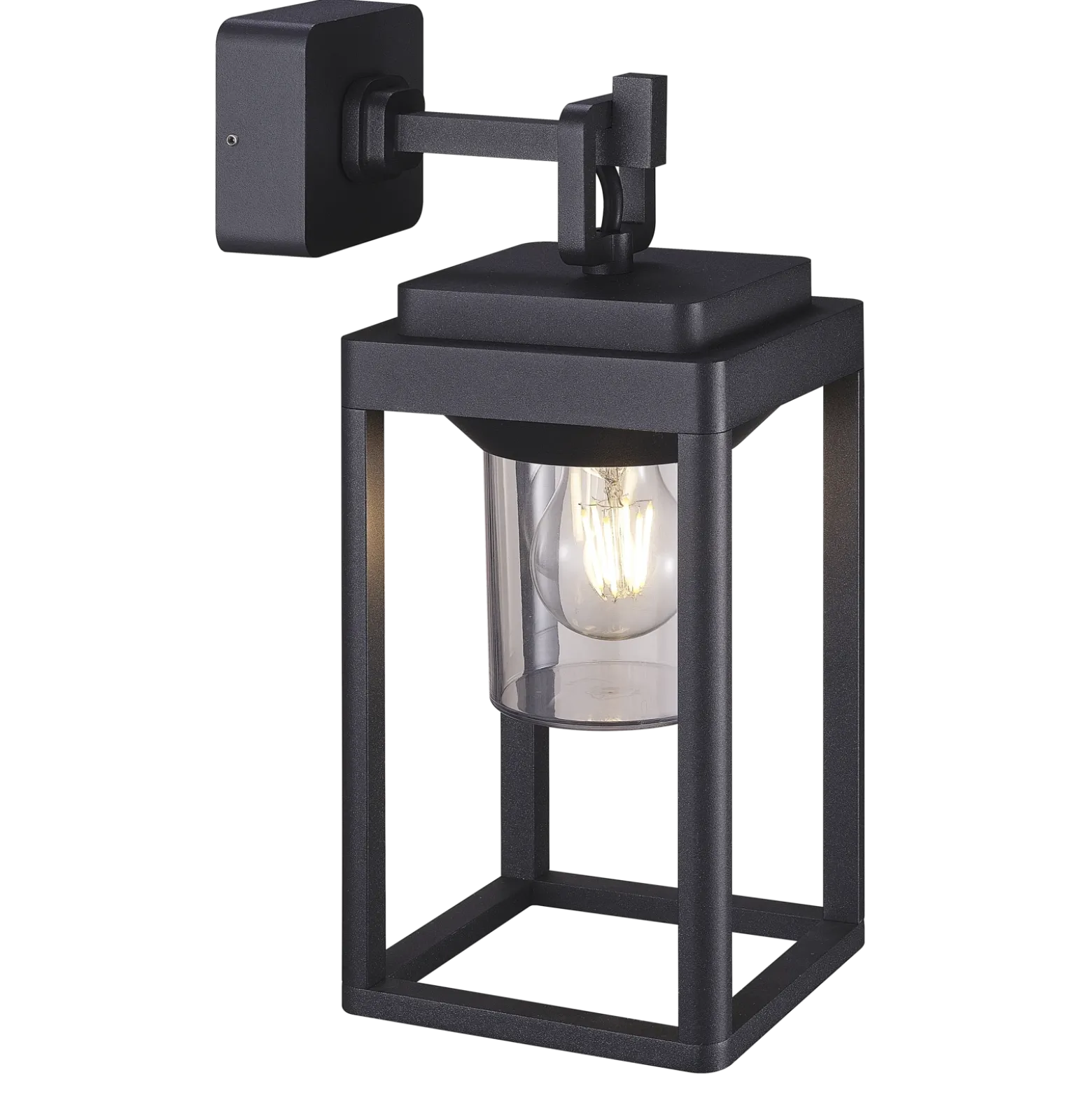 Lucande Milanka aplique de exterior, negro, aluminio, 43 cm