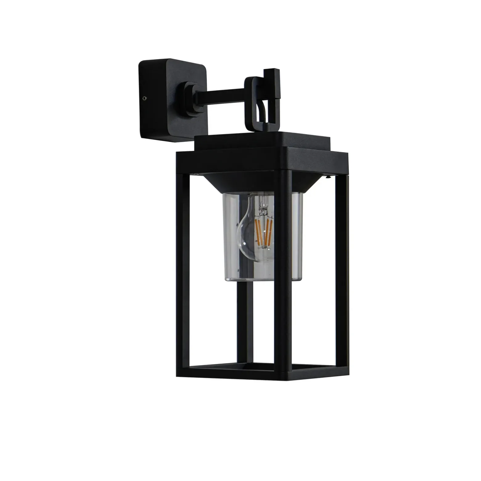 Lucande Milanka aplique de exterior, negro, aluminio, 43 cm