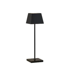 Lucande Patini lámpara de mesa LED exterior, negro