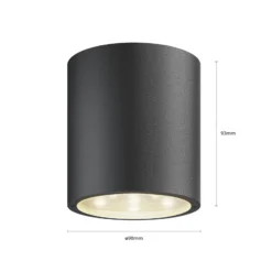 Lucande plafón LED Meret, redondo, antracita, metal