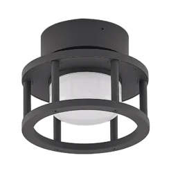 Lucande plafón para exterior Berenike, Ø 17 cm, gris, GX53