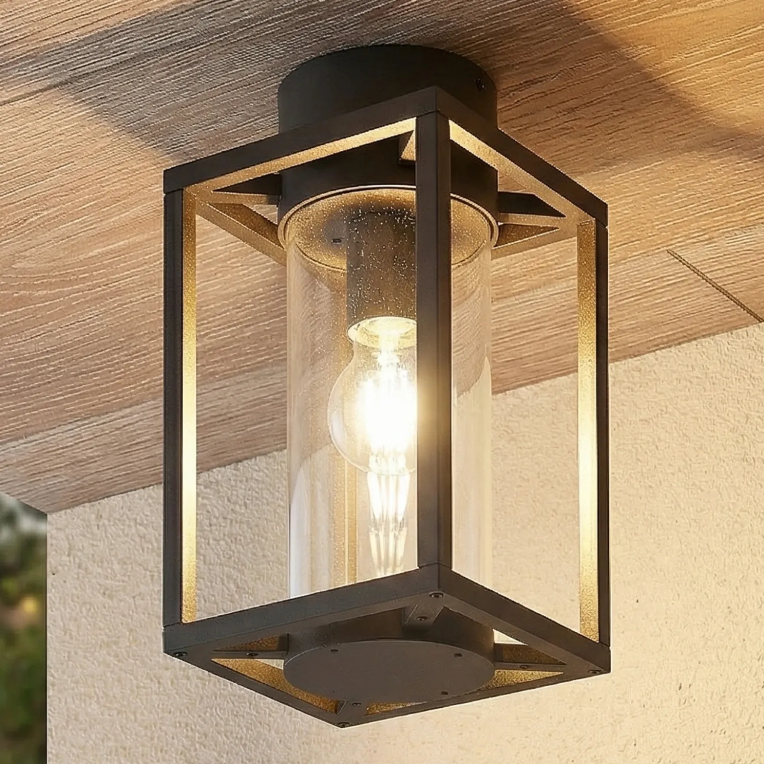 Lucande, plafón para exterior Ferda, 29 cm, antracita, IP44