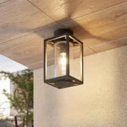Lucande, plafón para exterior Ferda, 29 cm, antracita, IP44