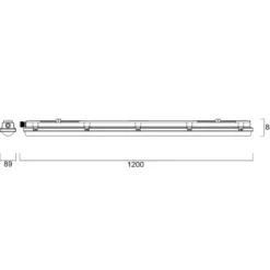 Luminaria LED con difusor RESISTO, gris, 120 cm, 34 W, 840, IP66