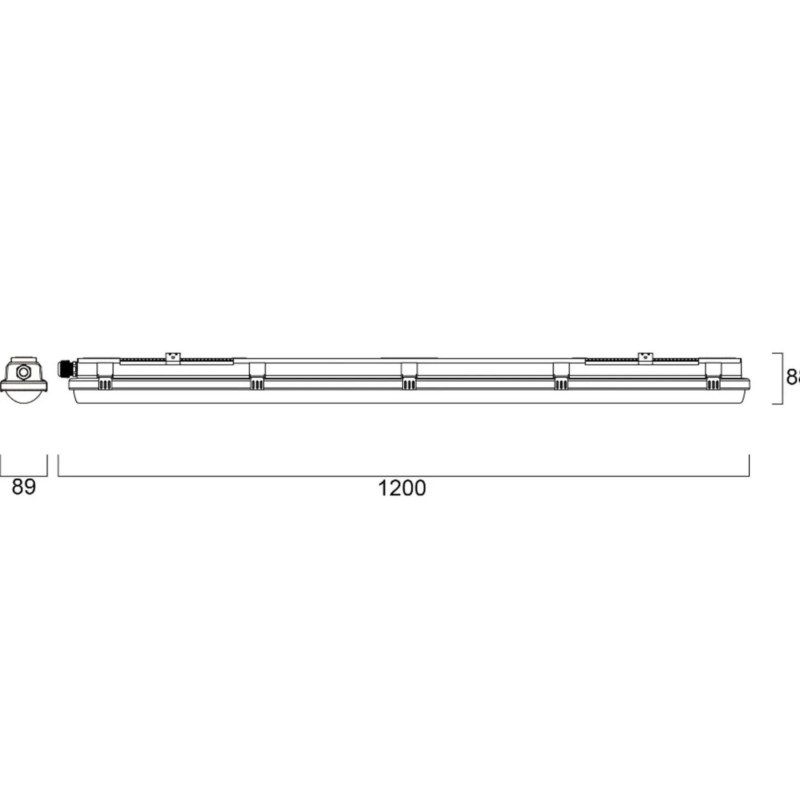 Luminaria LED con difusor RESISTO, gris, 120 cm, 34 W, 840, IP66