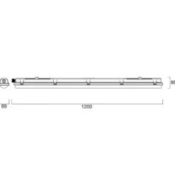 Luminaria LED con difusor RESISTO, gris claro, 120 cm, 34 W, 840 IP66