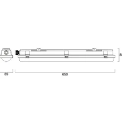 Luminaria LED con difusor RESISTO, gris claro, 65 cm, 15 W, 840, IP66