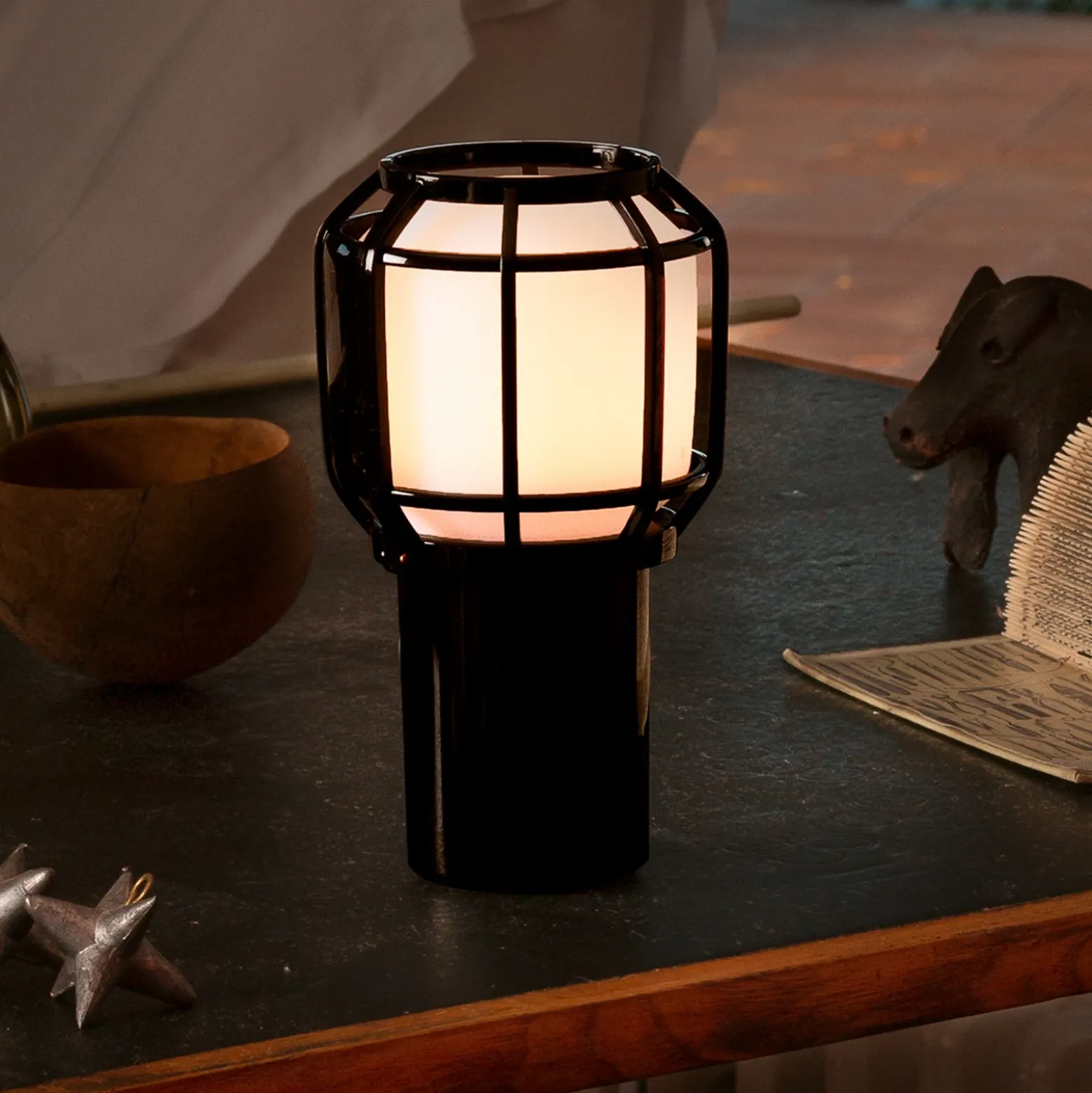 MARSET Chispa de terraza LED de batería IP44 negro