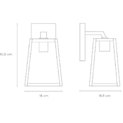 Matslot aplique de exterior, altura 30,5 cm