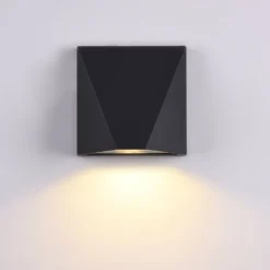 Maytoni Beekman aplique LED exterior 3.000 K negro