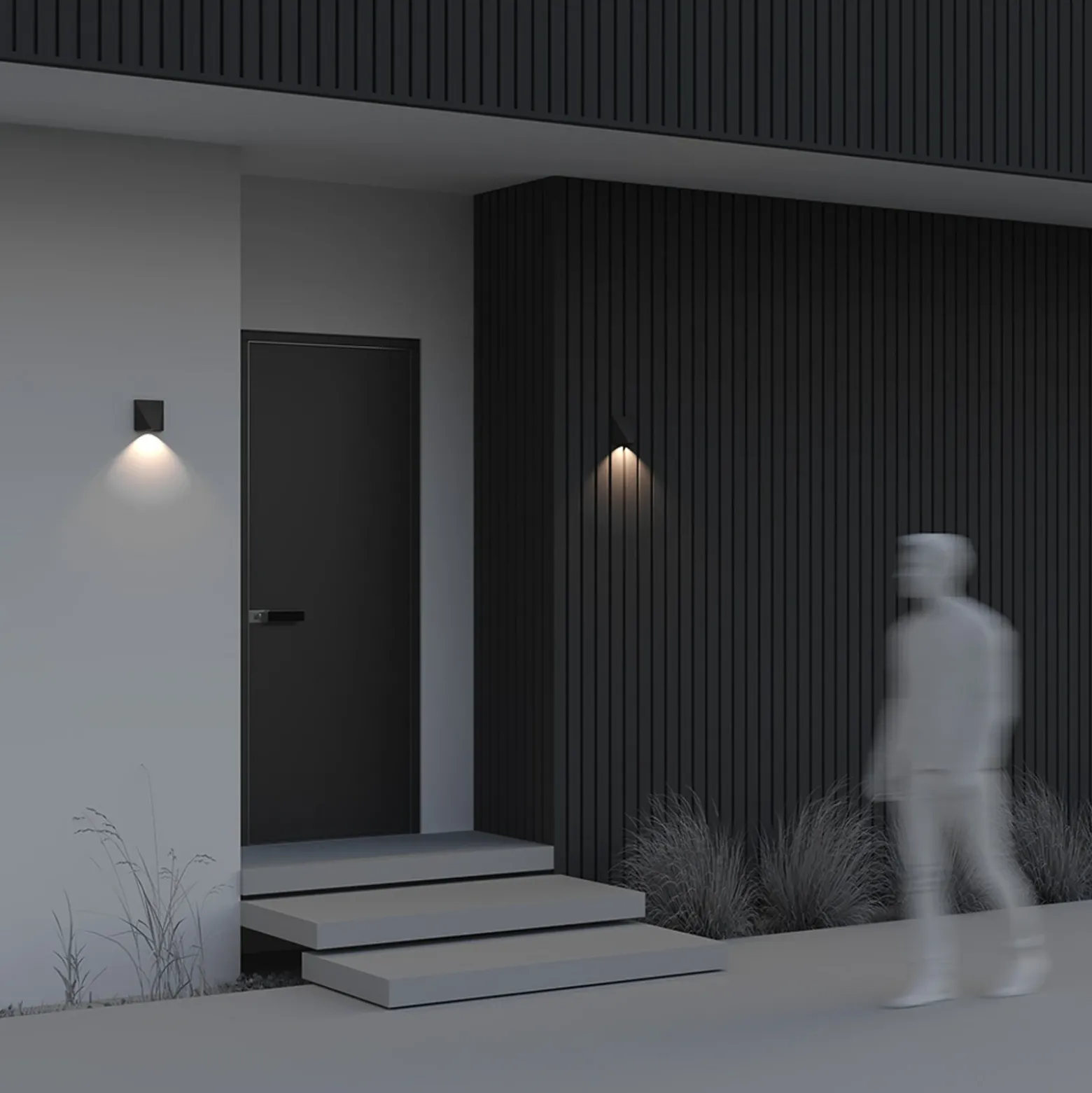 Maytoni Beekman aplique LED exterior 3.000 K negro