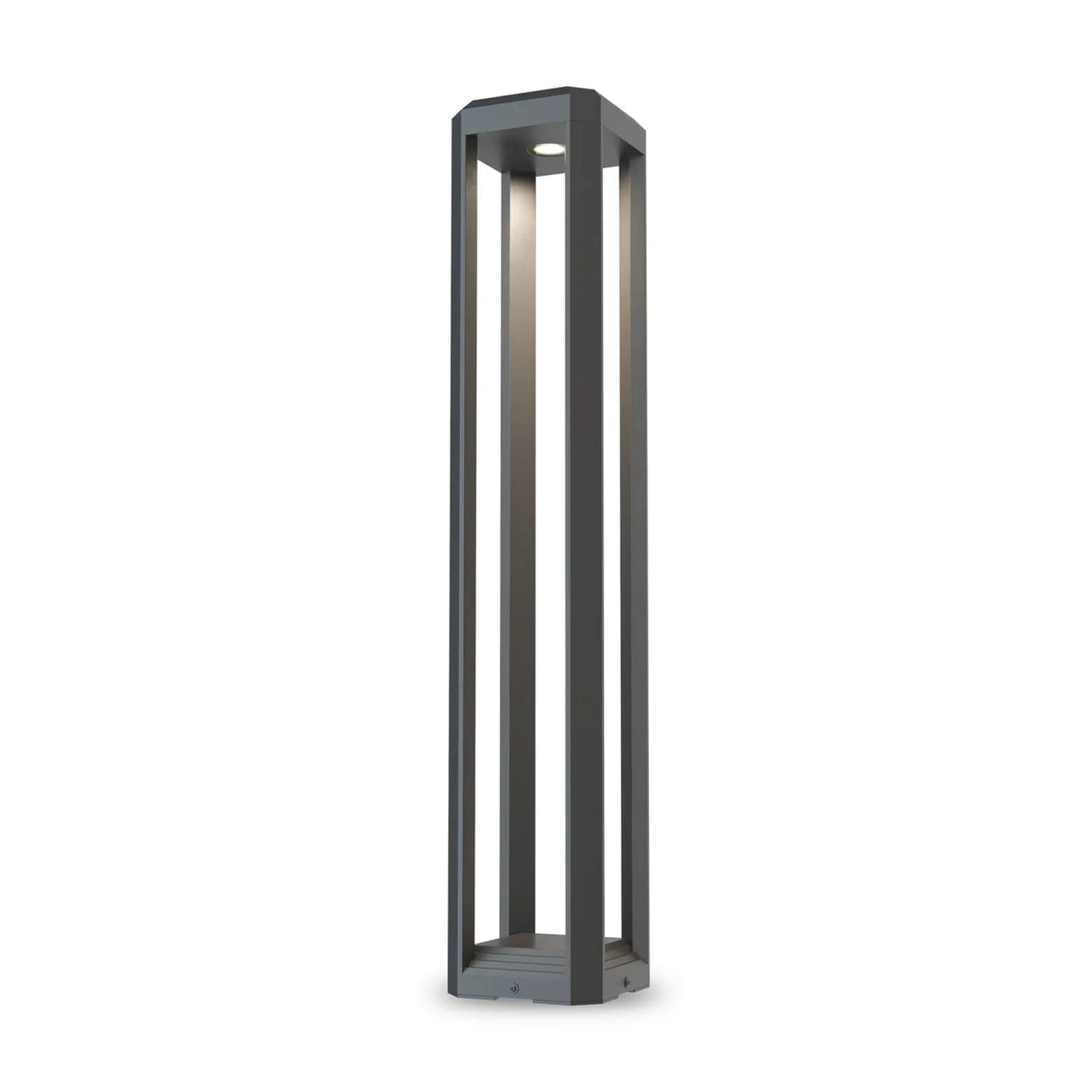 Maytoni Bolardo luminoso LED Royal Mile, gris, altura 80 cm, aluminio