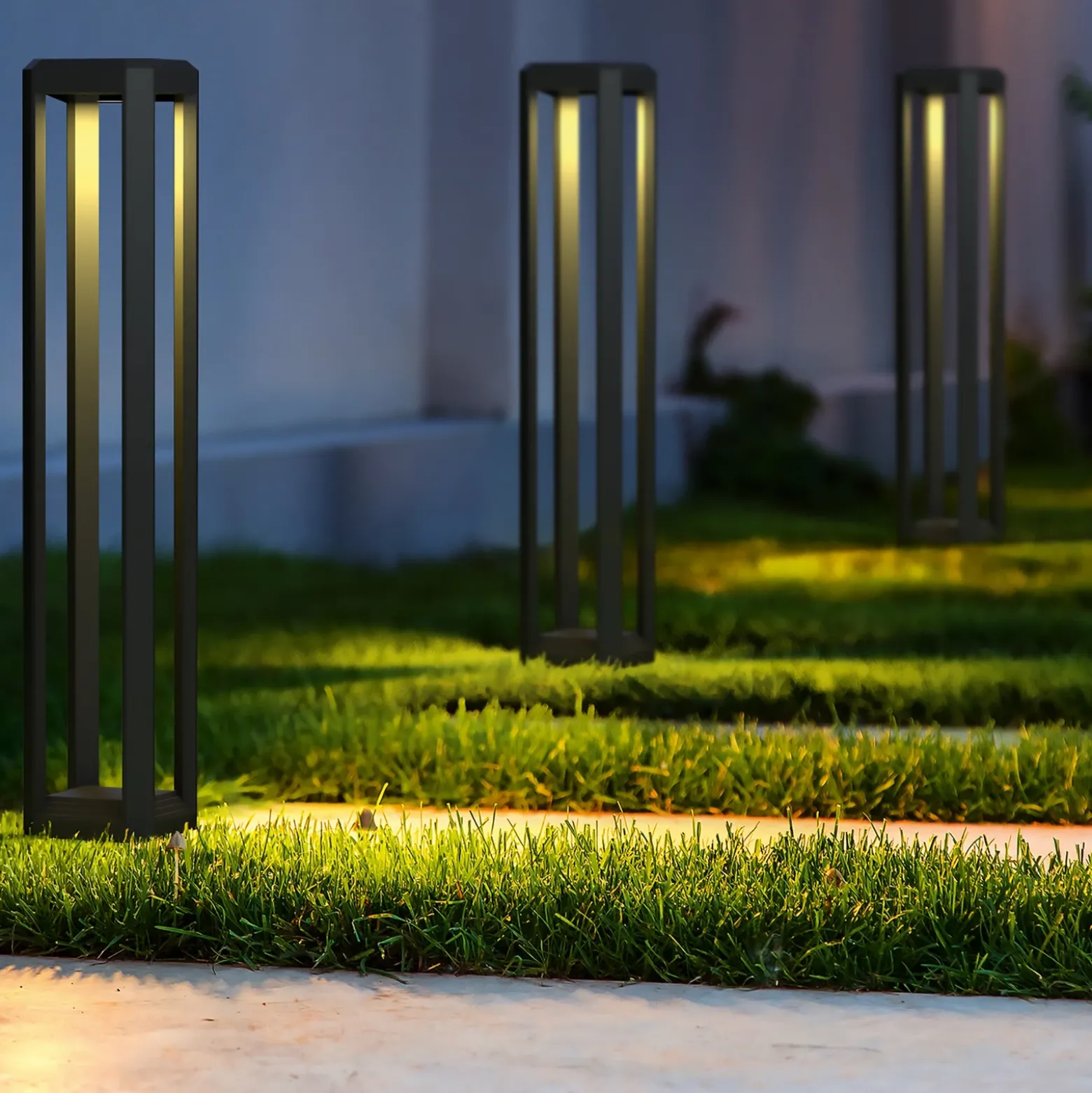 Maytoni Bolardo luminoso LED Royal Mile, gris, altura 80 cm, aluminio