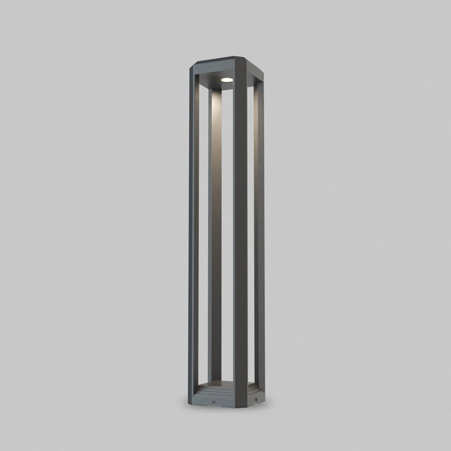 Maytoni Bolardo luminoso LED Royal Mile, gris, altura 80 cm, aluminio