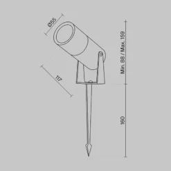Maytoni Foco LED con pica Berna, grafito, Ø5,5cm, 5W, IP65