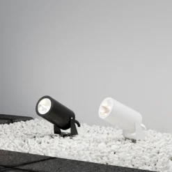 Maytoni foco LED con pica Bern, blanco, aluminio, IP65