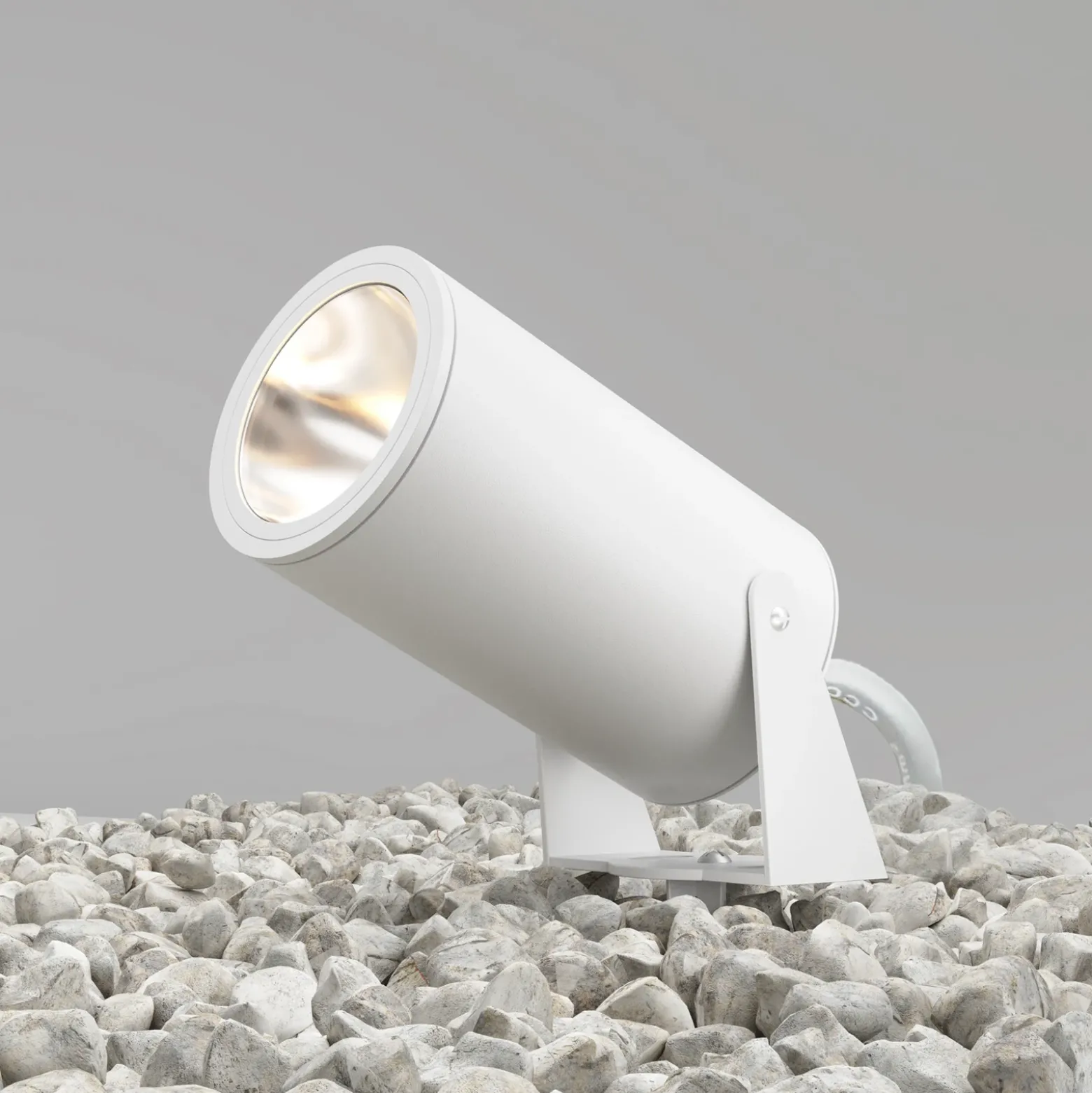 Maytoni foco LED con pica Bern, blanco, aluminio, IP65