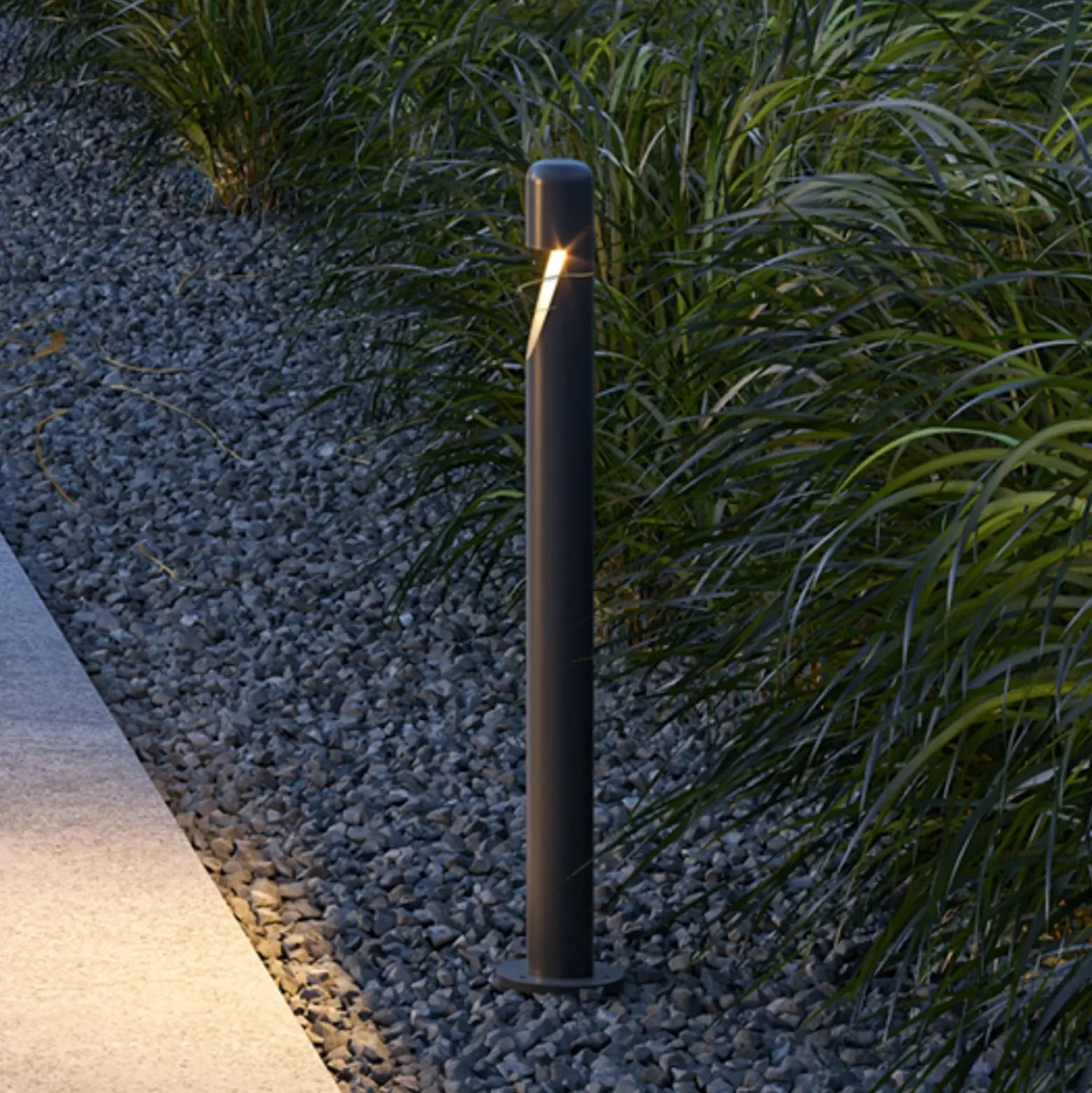 Maytoni Hagen Bolardo luminoso LED, 3000K, grafito