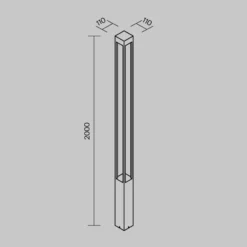 Maytoni Lámpara de exterior LED Elbe, altura 200 cm, color grafito