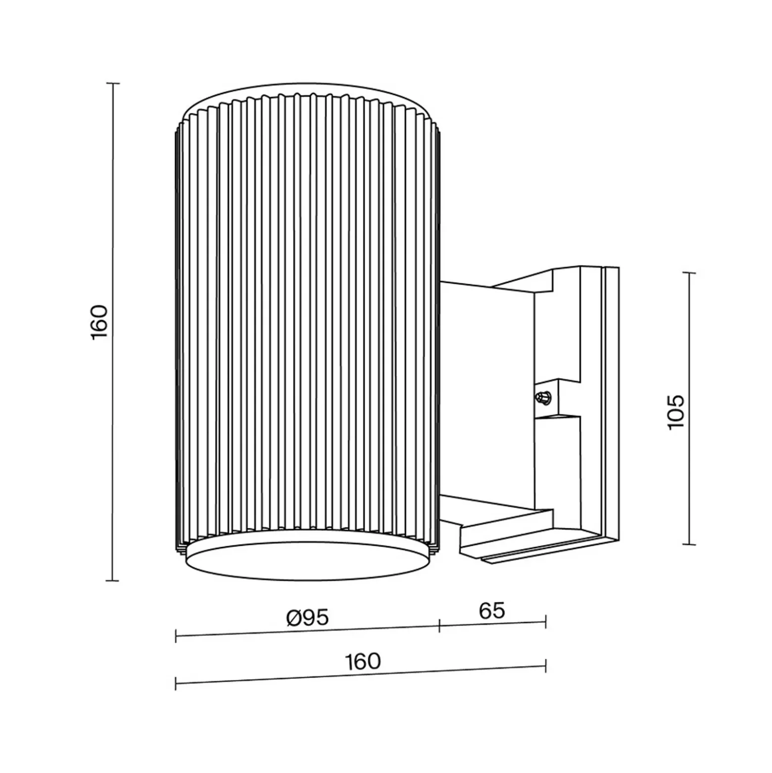 Maytoni Rando aplique de exterior, 1 luz, blanco