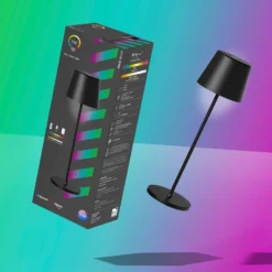Müller Licht tint Lámpara de mesa LED recargable Dalia, aluminio, negro
