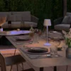 Müller Licht tint Lámpara de mesa LED recargable Dalia, aluminio, blanco