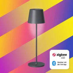 Müller Licht tint Lámpara de mesa LED recargable Dalia, aluminio antracita
