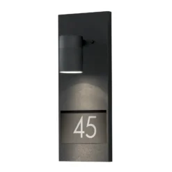 Modena 7655 aplique con número de casa, negro