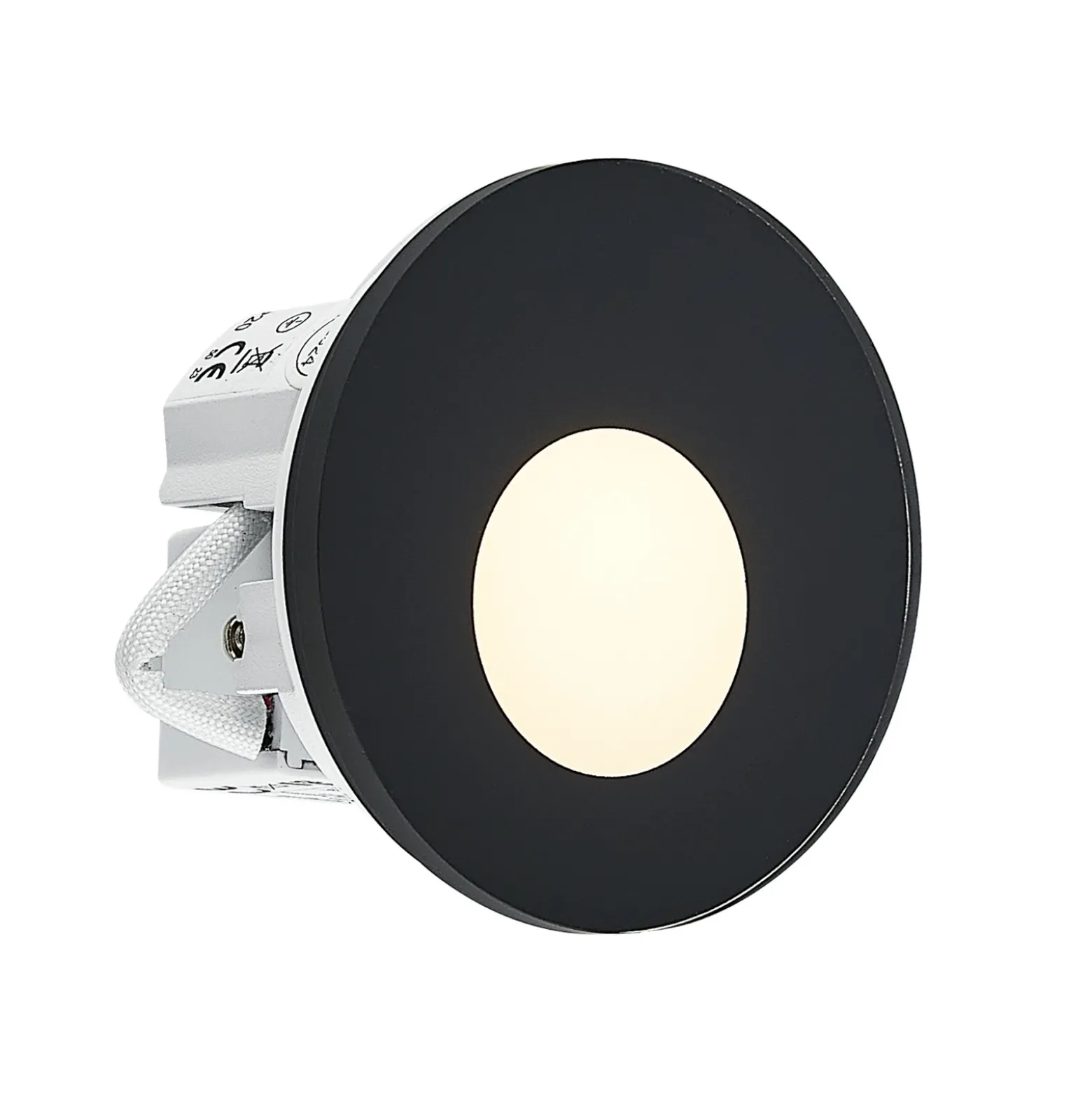 Molto Luce Lámpara empotrable LED Pared 68R Cristal IP44 RD, negro