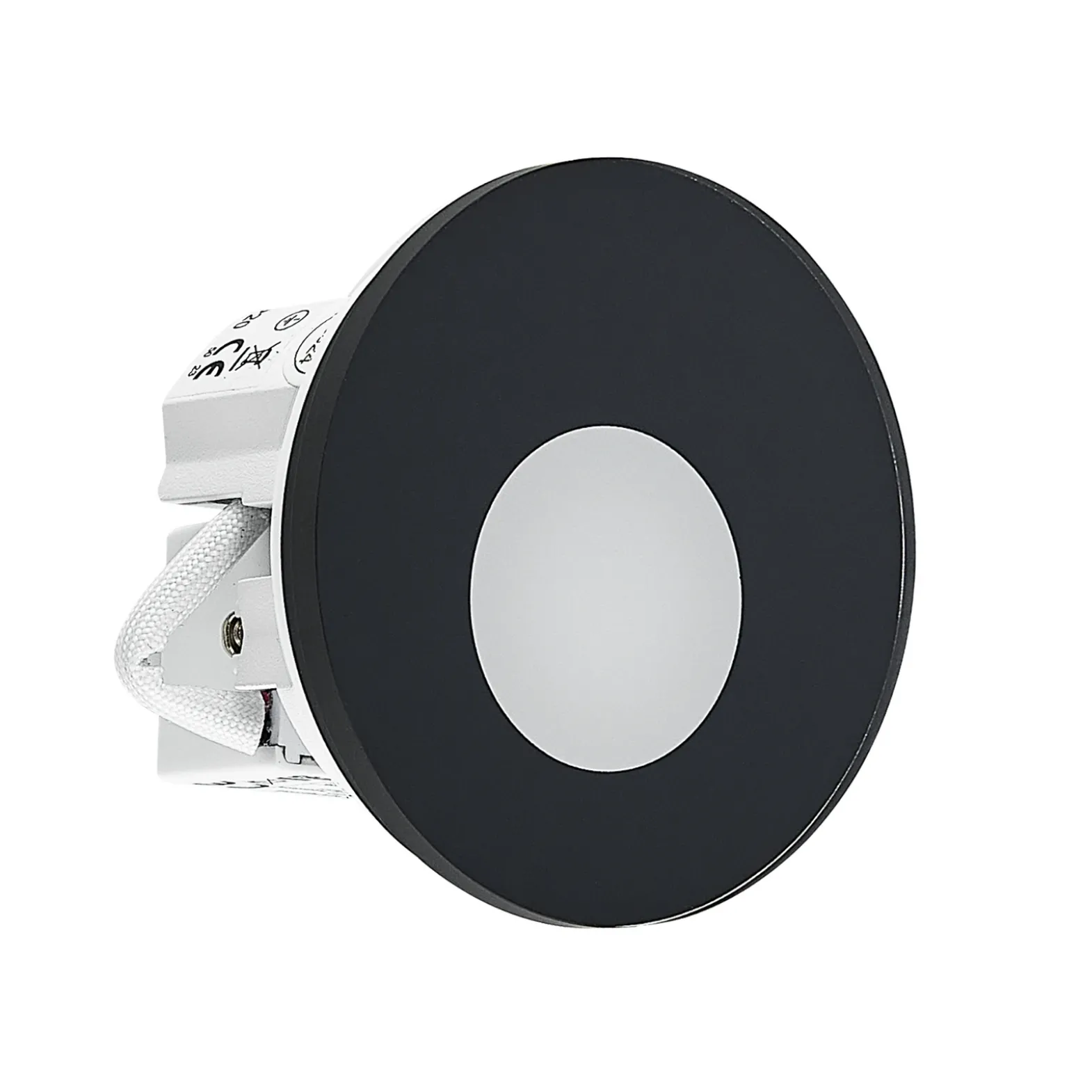 Molto Luce Lámpara empotrable LED Pared 68R Cristal IP44 RD, negro